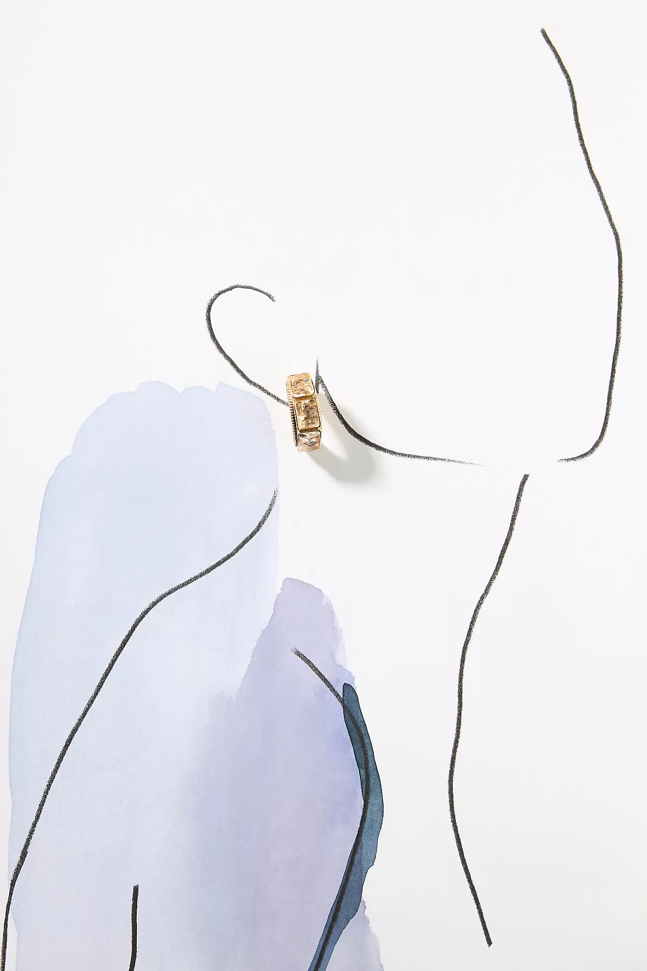 Squared Crystal Hoop Earrings