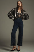 Load image into Gallery viewer, The Colette Cropped High-Rise Wide-Leg Jeans by Maeve: Sequin Sparkle Edition
