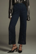Load image into Gallery viewer, The Colette Cropped High-Rise Wide-Leg Jeans by Maeve: Sequin Sparkle Edition

