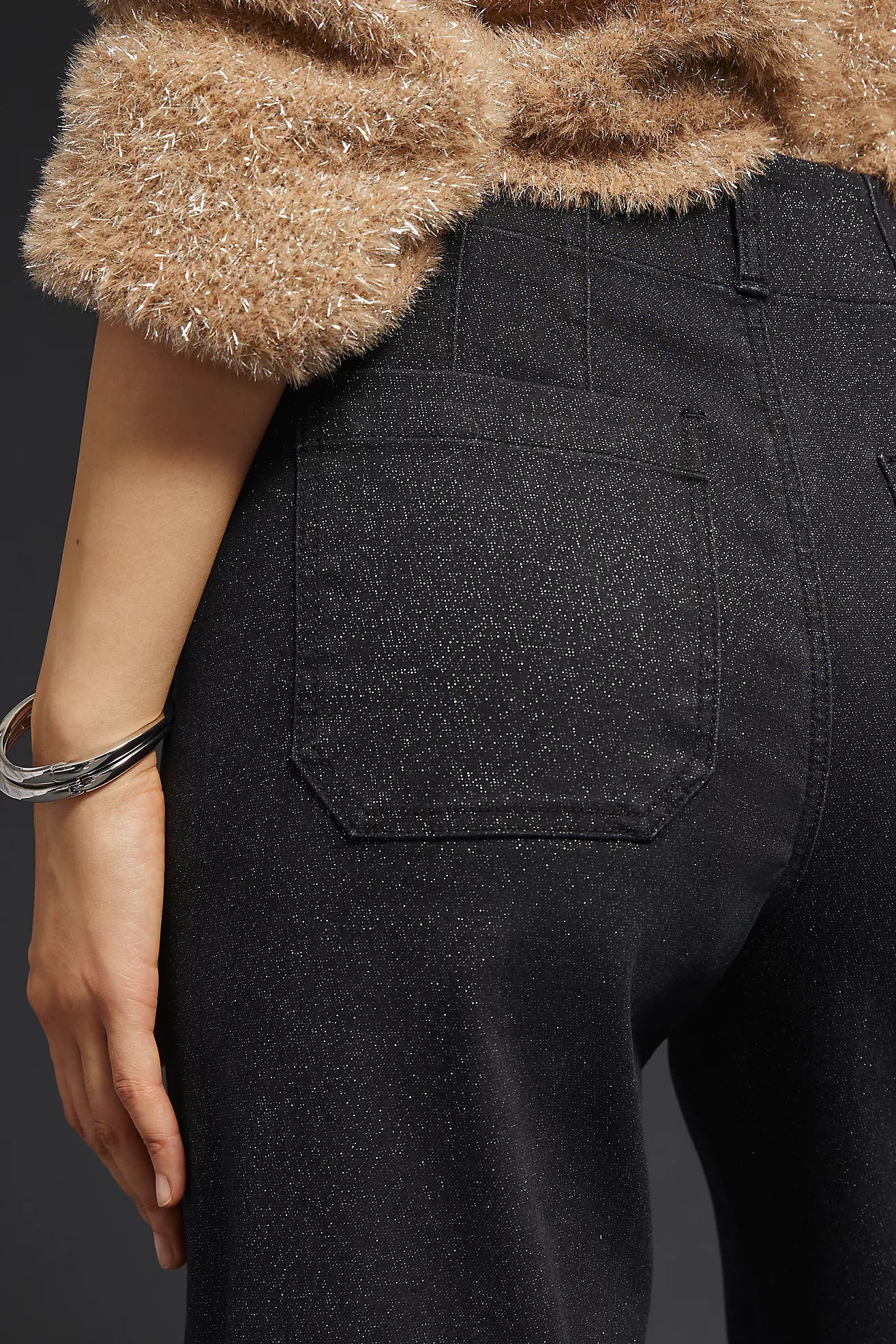 The Colette Cropped Wide-Leg Jeans by Maeve: Sparkle Denim Edition