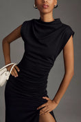 Load image into Gallery viewer, The Maya Ruched Cowl-Neck Dress
