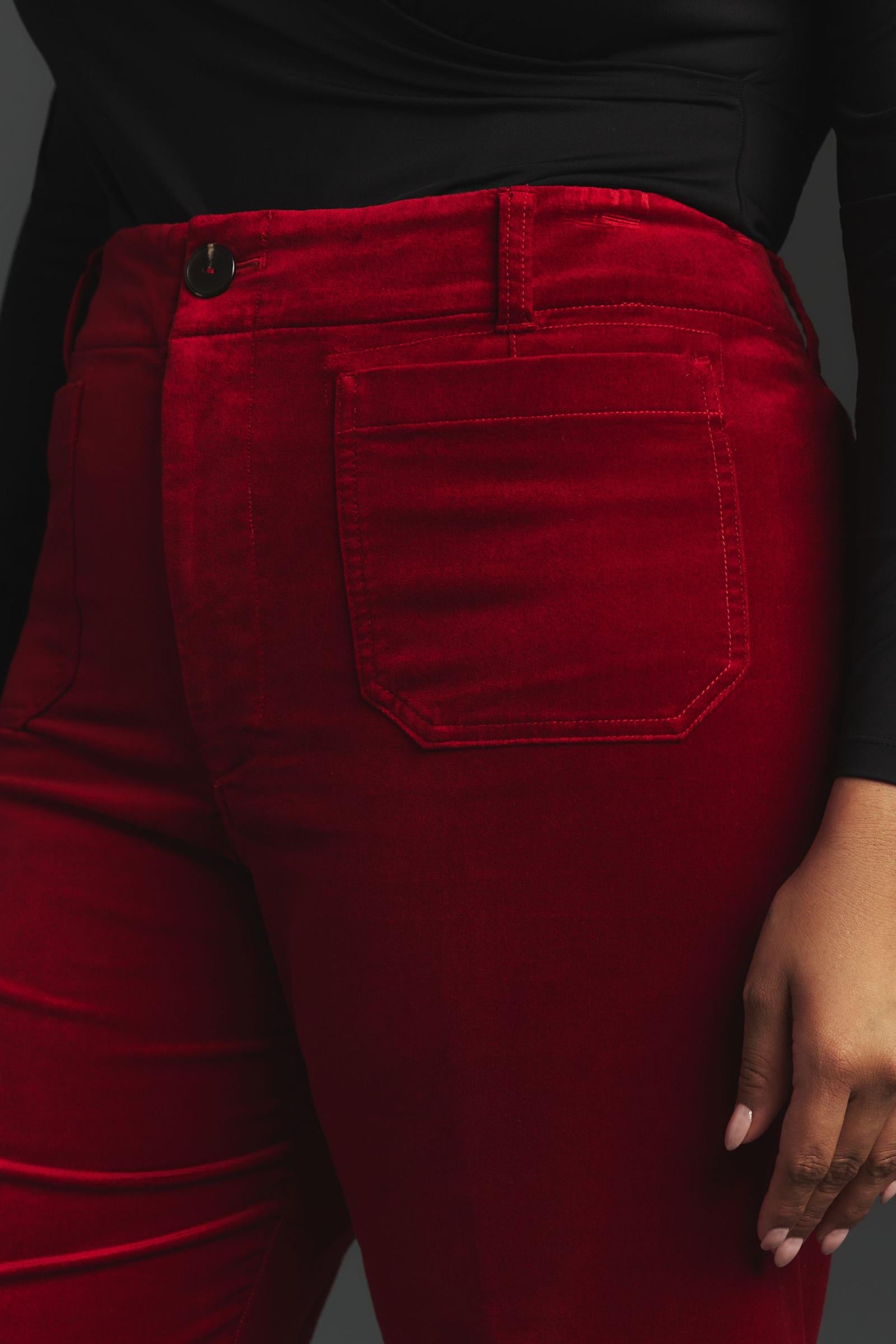 The Colette Cropped Wide-Leg Pants by Maeve: Velvet Edition