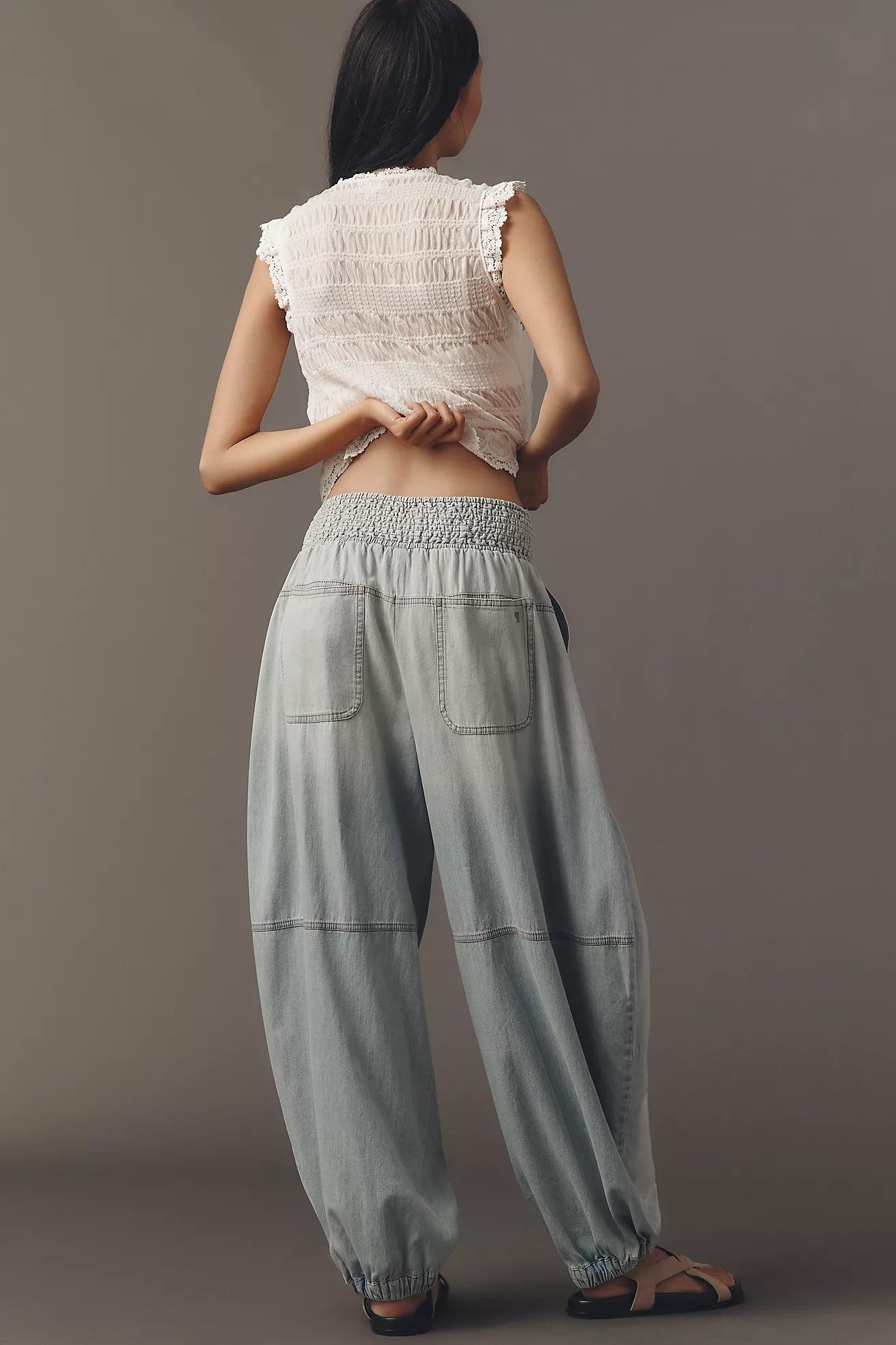 Pilcro High-Rise Balloon Pull-On Jeans