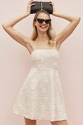 Load image into Gallery viewer, Sundream Strapless Tweed Floral Mini Dress
