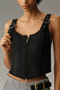 Load image into Gallery viewer, Pilcro Scoop-Neck Zip-Front Corset Sweater
