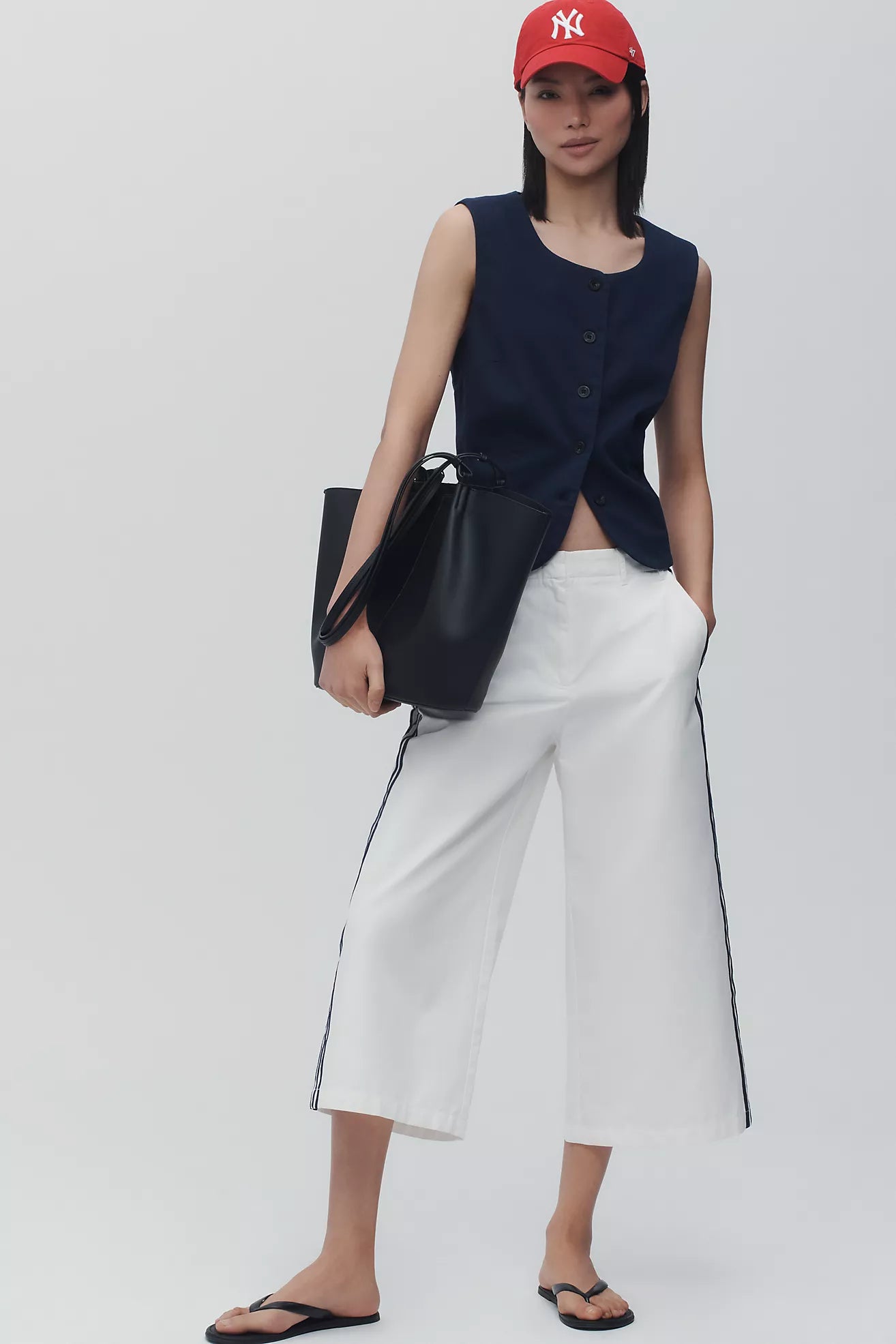 Maeve Side-Stripe Gaucho Pants