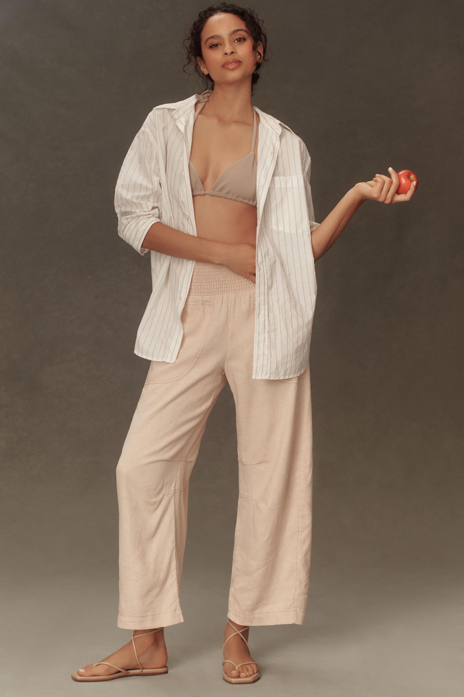 The Reese Smocked Pull-On Barrel Pants