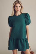 Load image into Gallery viewer, Maeve Puff-Sleeve Drop-Waist Mini Dress
