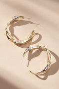 Load image into Gallery viewer, Twisted Crystal Hoop Earrings
