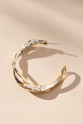 Load image into Gallery viewer, Twisted Crystal Hoop Earrings
