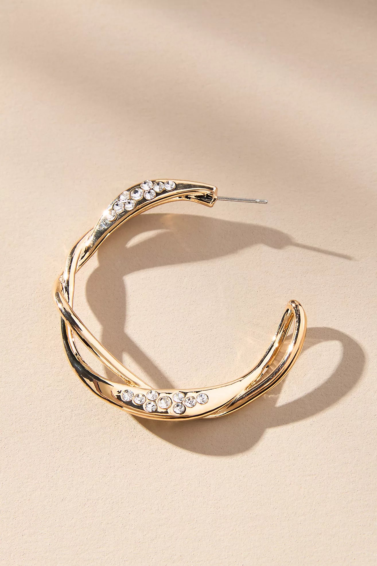 Twisted Crystal Hoop Earrings