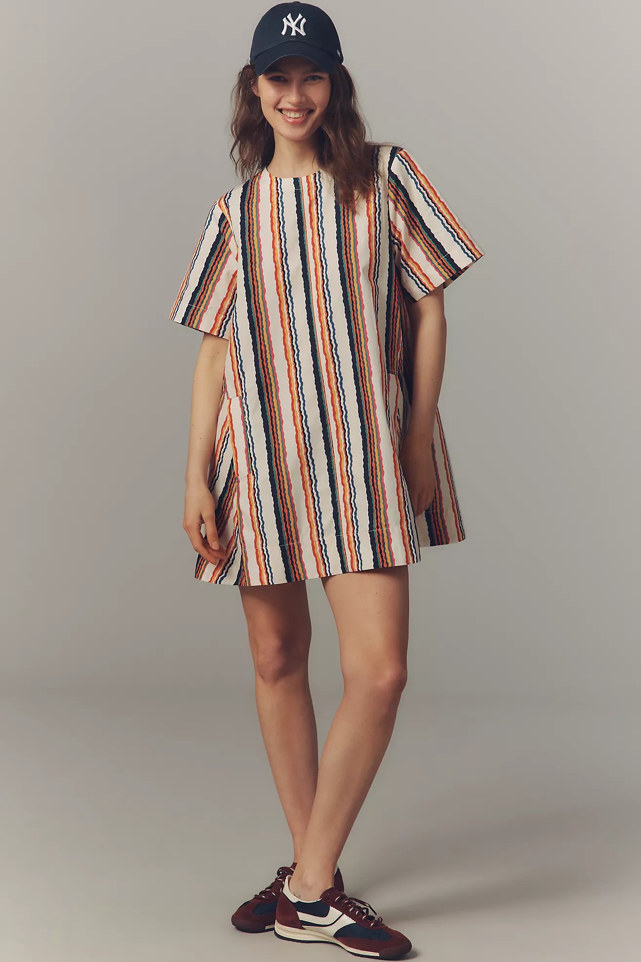 The Emmy Short Sleeve Swing Mini Dress by Maeve