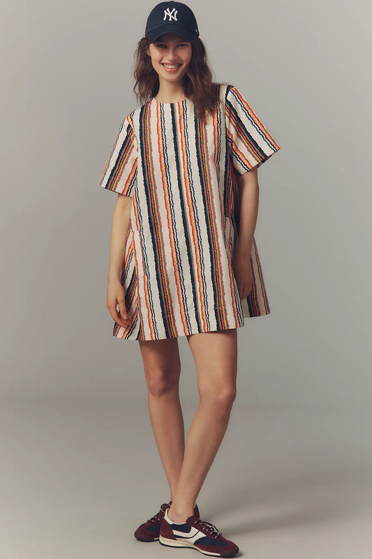 The Emmy Short Sleeve Swing Mini Dress by Maeve