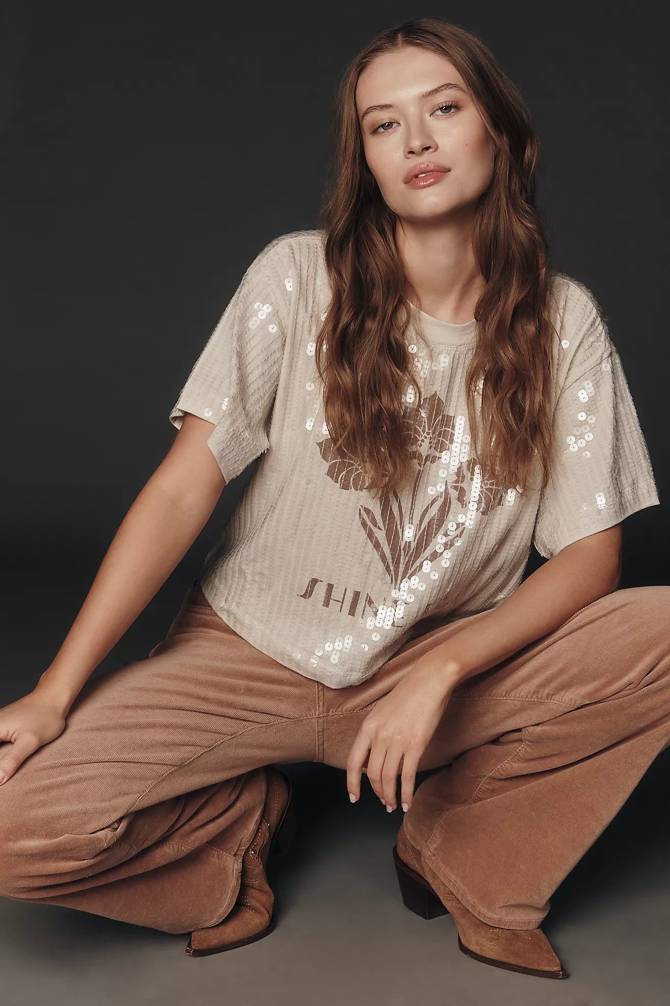By Anthropologie Sequin Graphic Tee