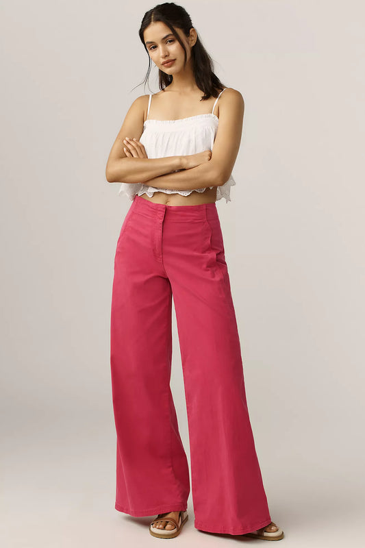 Maeve Scallop Wide-Leg Pants