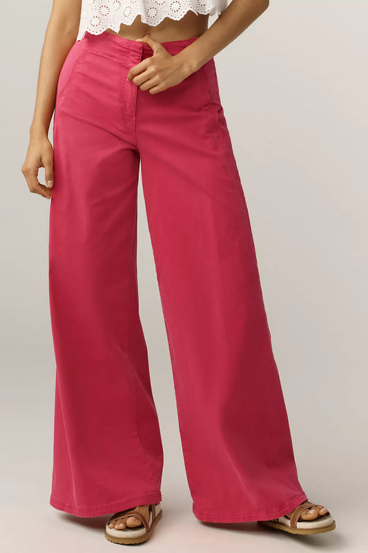 Maeve Scallop Wide-Leg Pants