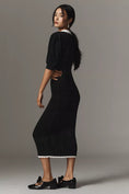 Load image into Gallery viewer, Maeve Short-Sleeve Collared Slim Midi Dress
