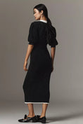 Load image into Gallery viewer, Maeve Short-Sleeve Collared Slim Midi Dress
