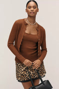 Load image into Gallery viewer, Maeve Ribbed Crew-Neck Cardigan Sweater

