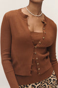 Load image into Gallery viewer, Maeve Ribbed Crew-Neck Cardigan Sweater
