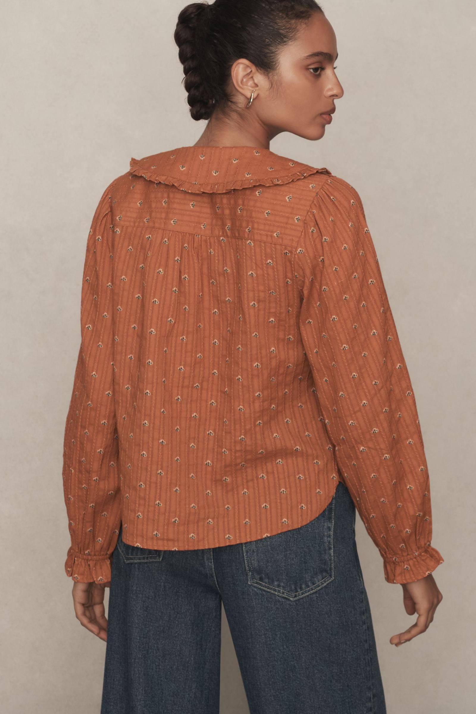 The Keira Collared Button-Front Blouse by Pilcro: Long-Sleeve Edition