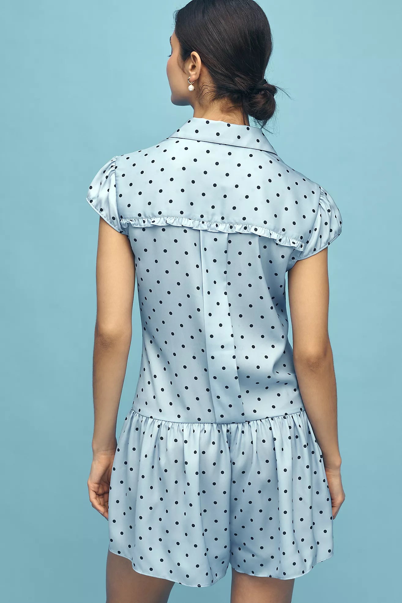 Maeve Cap-Sleeve Button-Front Playsuit