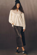 Load image into Gallery viewer, Pilcro Lace Yoke Peasant Blouse
