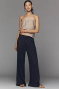 Load image into Gallery viewer, Avery Linen Stretch Pleated Wide Leg Trousers
