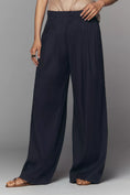 Load image into Gallery viewer, Avery Linen Stretch Pleated Wide Leg Trousers

