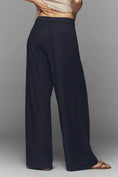 Load image into Gallery viewer, Avery Linen Stretch Pleated Wide Leg Trousers
