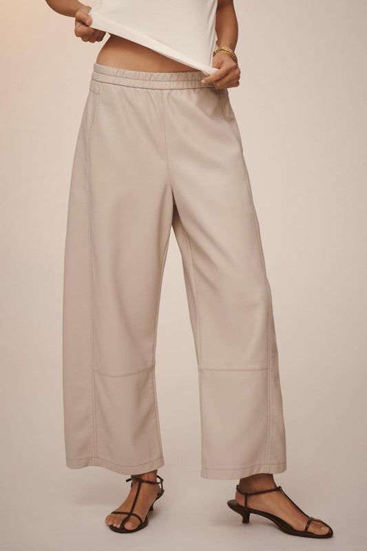 The Izzie Relaxed Pull-On Barrel Trousers by Pilcro: Faux Leather Edition