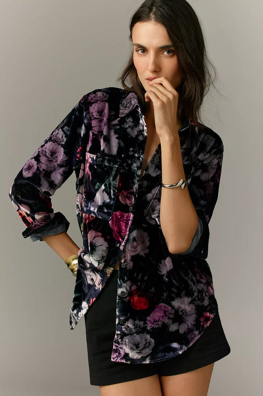 The Hadley Relaxed Buttondown Shirt by Pilcro: Velvet Edition