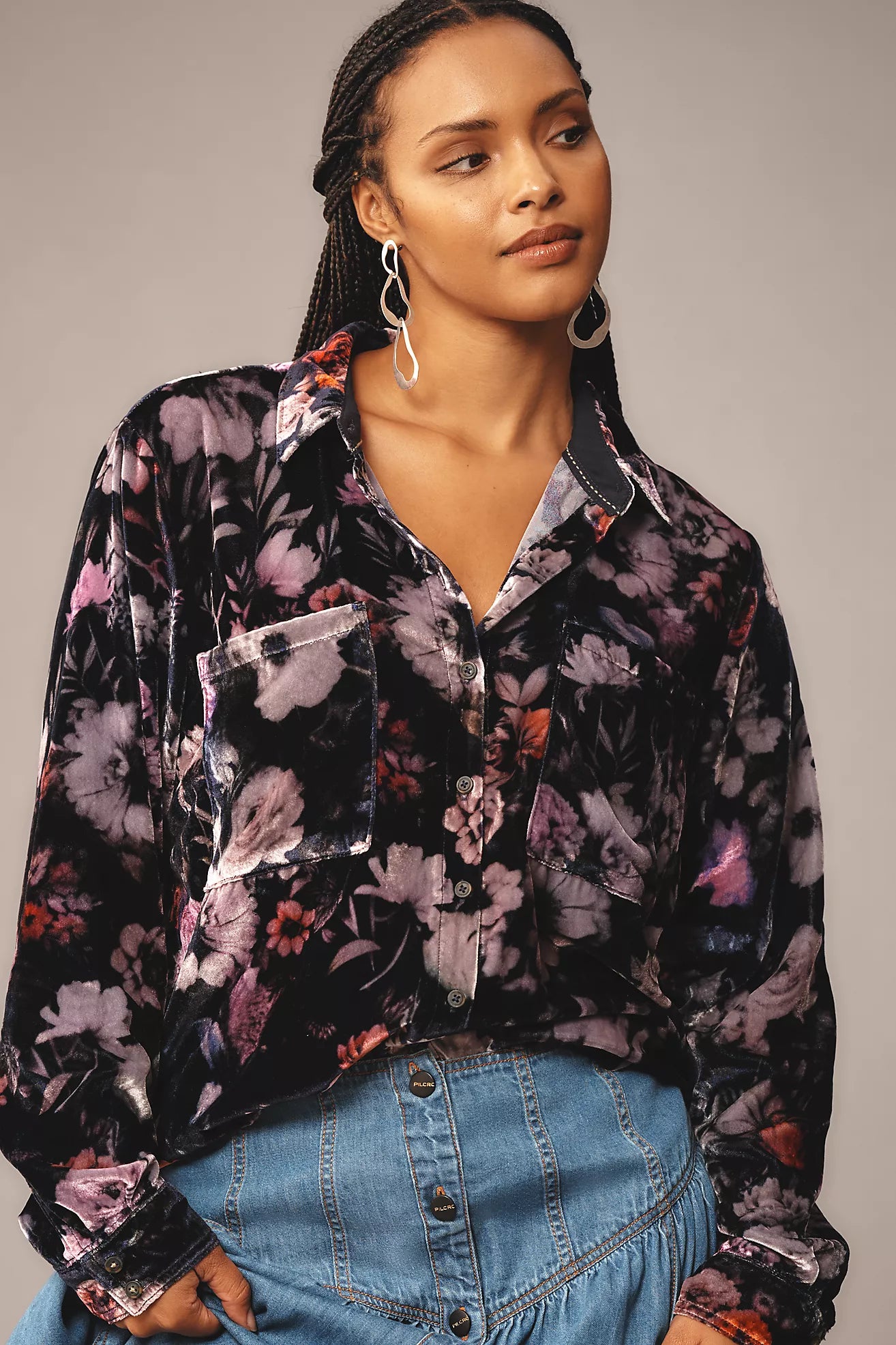The Hadley Relaxed Buttondown Shirt by Pilcro: Velvet Edition