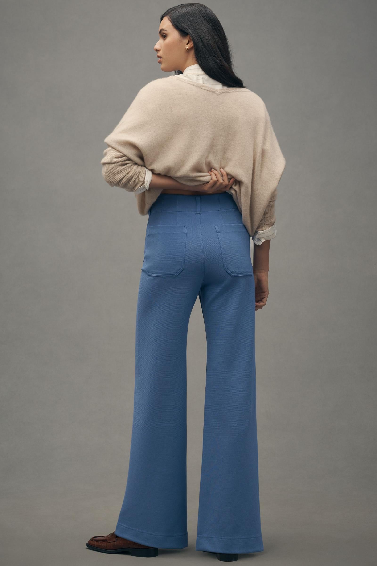 The Colette Full-Length Wide-Leg Pants by Maeve: Knit Edition