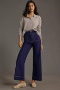 Load image into Gallery viewer, The Colette Cropped Wide-Leg Trousers by Maeve: Contrast-Stitch Edition
