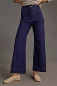Load image into Gallery viewer, The Colette Cropped Wide-Leg Trousers by Maeve: Contrast-Stitch Edition
