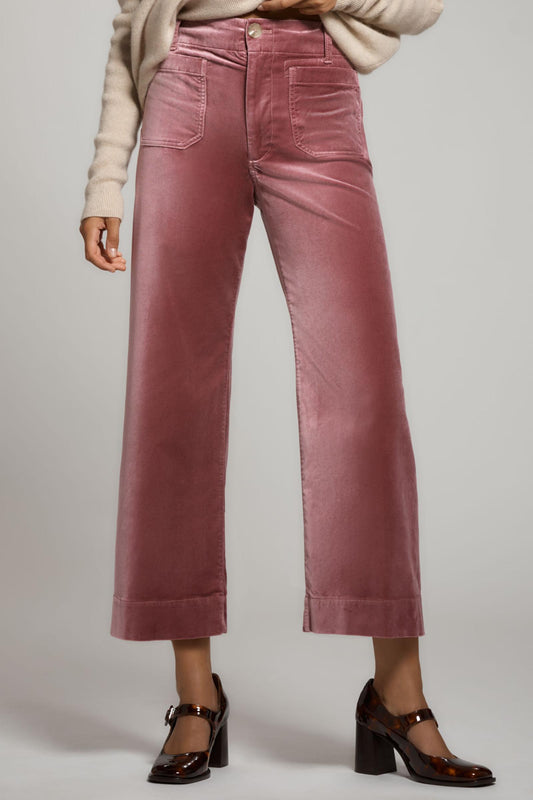 The Colette Cropped Wide-Leg Pants by Maeve: Velvet Edition