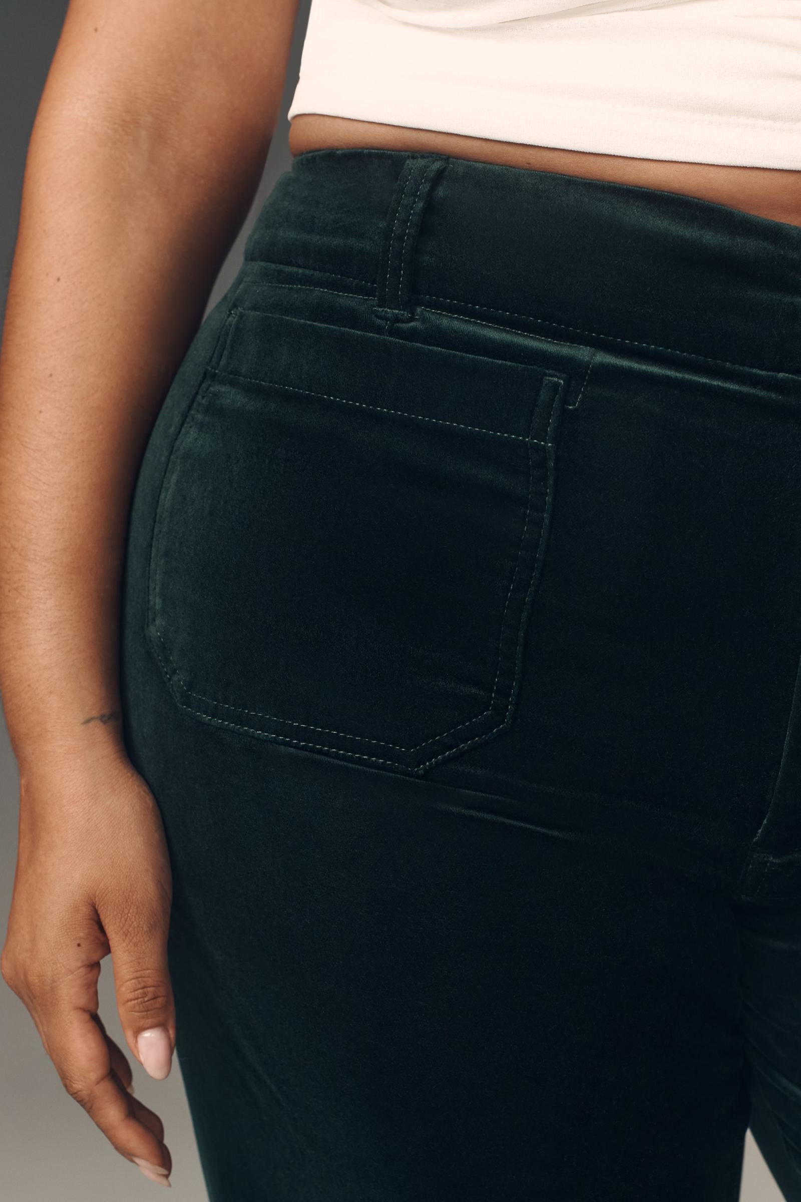 The Colette Cropped Wide-Leg Pants by Maeve: Velvet Edition