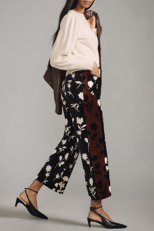 The Colette Cropped Wide-Leg Pants by Maeve: Velvet Edition