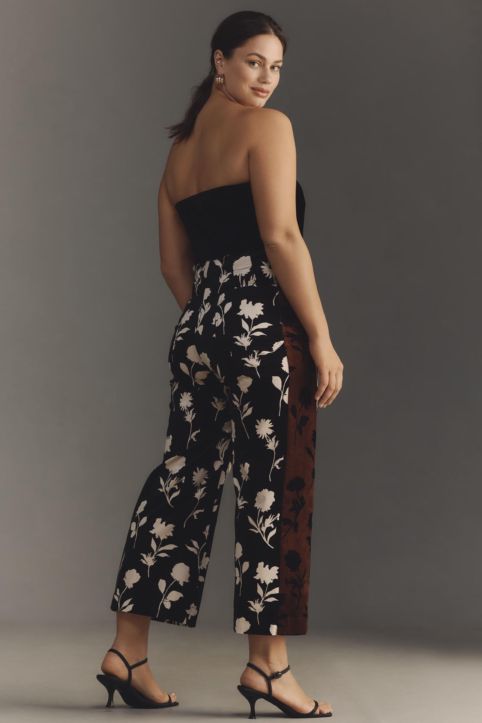 The Colette Cropped Wide-Leg Pants by Maeve: Velvet Edition