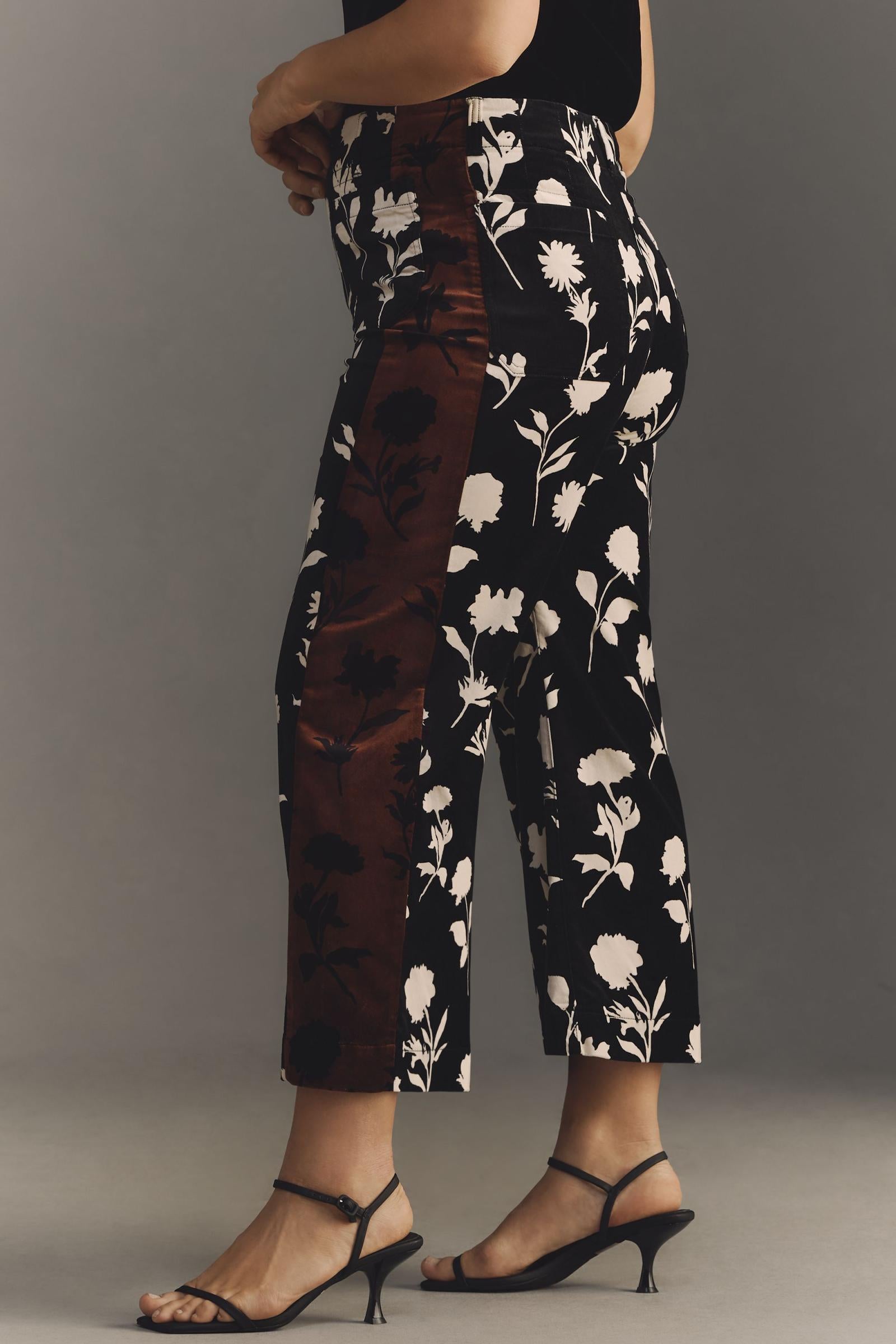The Colette Cropped Wide-Leg Pants by Maeve: Velvet Edition