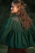 Load image into Gallery viewer, The Iris Long-Sleeve Lace Poplin Blouse by En Elly
