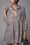Load image into Gallery viewer, The Bettina Tiered Shirt Dress by Maeve: Mini Sequin Edition
