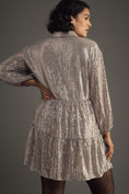 Load image into Gallery viewer, The Bettina Tiered Shirt Dress by Maeve: Mini Sequin Edition
