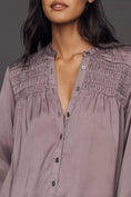 Load image into Gallery viewer, Pilcro Silky Smocked Buttondown Shirt

