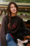 Load image into Gallery viewer, Flat White Mock-Neck Embroidered Dog Icon Sweater
