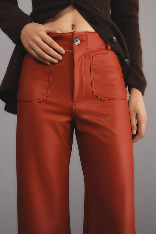 The Colette Cropped Vegan Leather Trousers