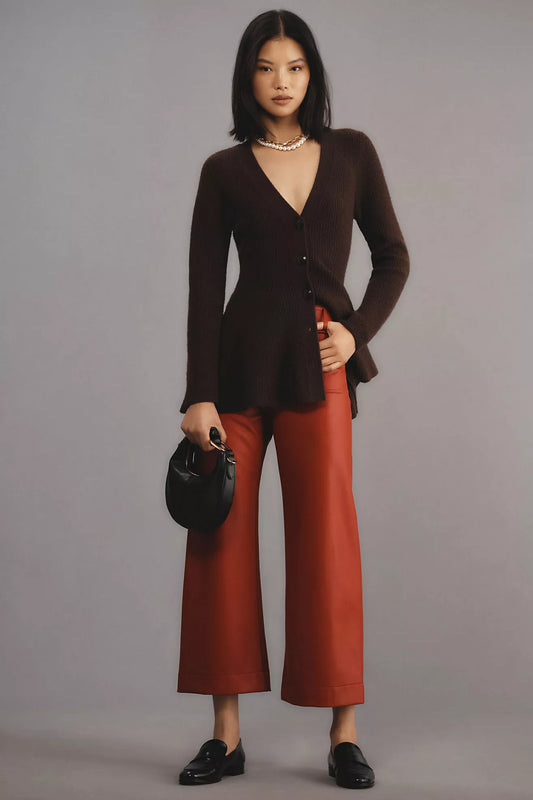 The Colette Cropped Vegan Leather Trousers