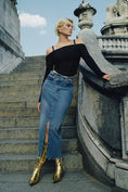 Load image into Gallery viewer, Reformation Nila Long Denim Skirt
