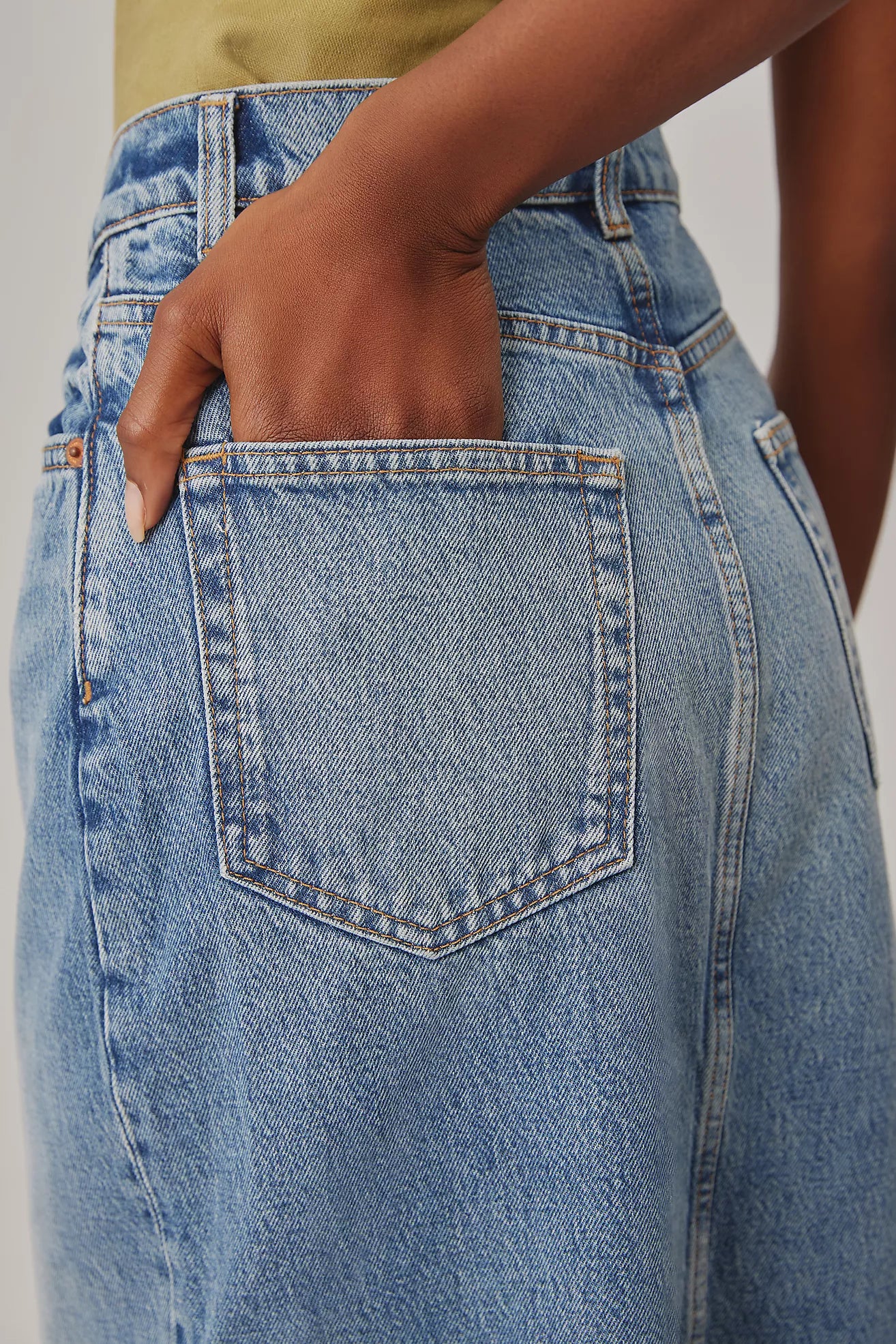 Reformation Nila Long Denim Skirt